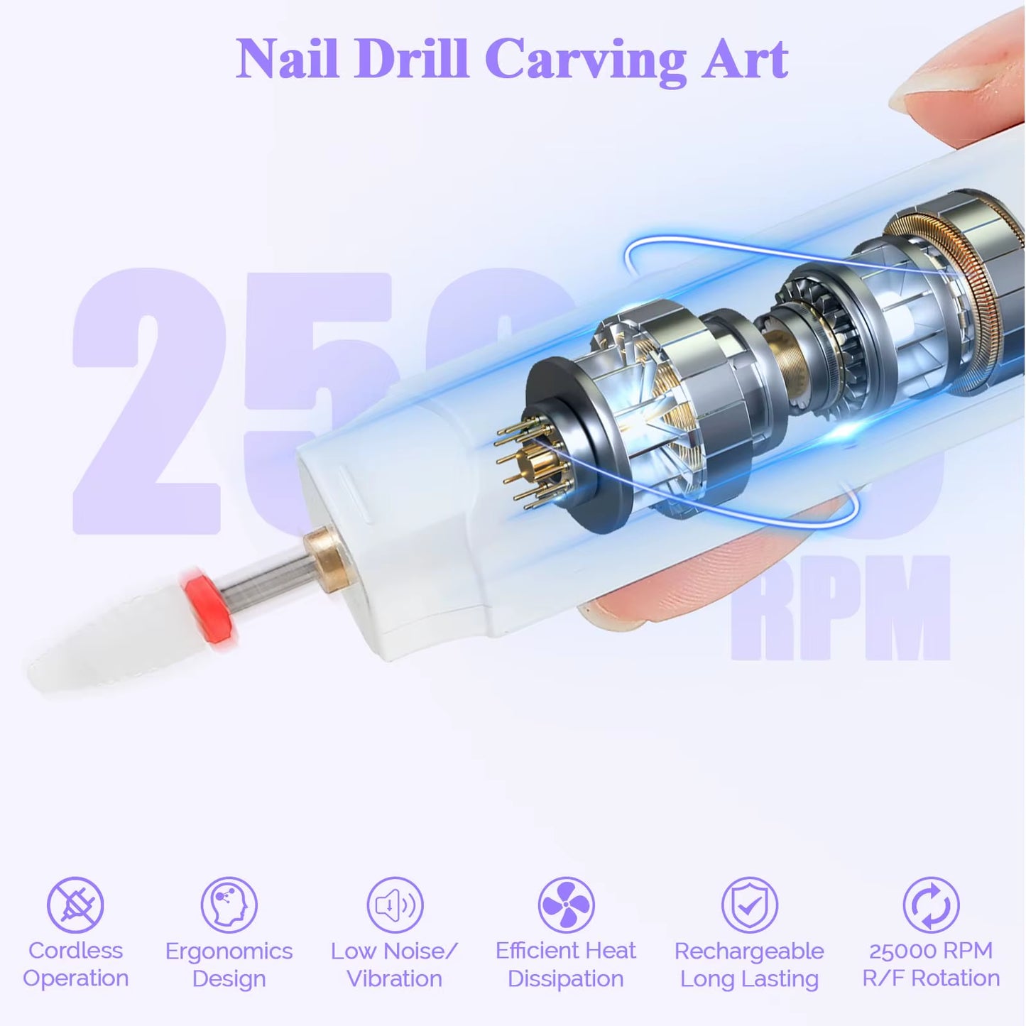 Electric Nail Polisher Drill Bits Professional Nails Grinding Polishing Dead Skin Removal Art Sanding File Pen Manicure Machine