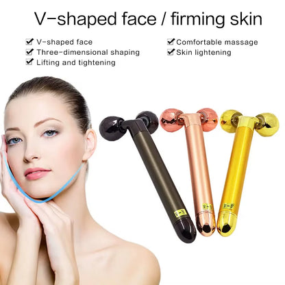 Electric Roller Beauty Bar Vibrating Facial Roller Massager Face Lifting Anti-Wrinkle Skin Care Roller Face Slimming Tool