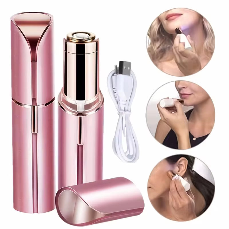 2024 New Epilator Face Hair Removal Lipstick Shaver USB Electric Eyebrow Trimmer Women'S Hair Remover Mini Shaver Epilator