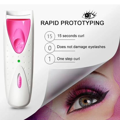 Electric Eyelash Curler Pink Lasting and Portable Shaping Curling Eyelash Clip Charging Model Fast Heating