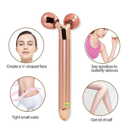 Electric Roller Beauty Bar Vibrating Facial Roller Massager Face Lifting Anti-Wrinkle Skin Care Roller Face Slimming Tool